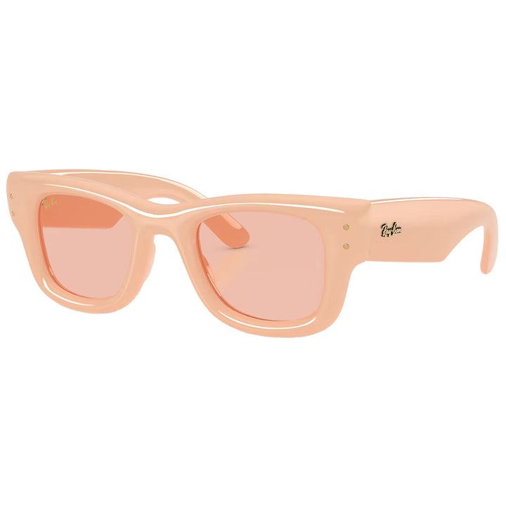 Ray Ban Wayfarer Puffer Sunglasses Polished Solid Nude/Dark Pink