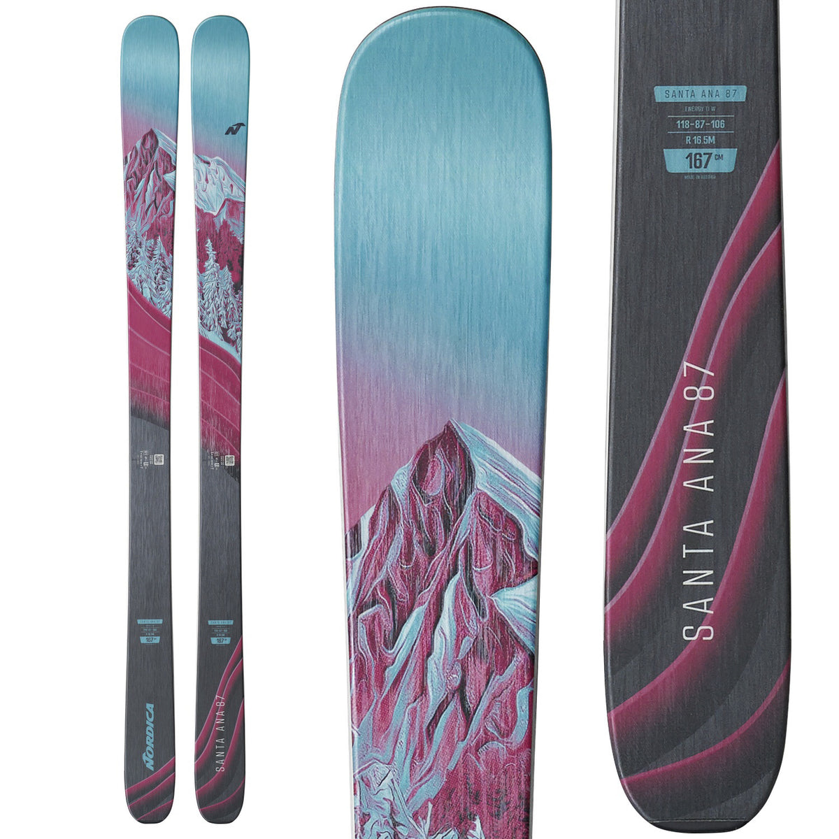 Nordica Santa Ana 87 Skis + Salomon Strive 12 GW Ski Bindings - Women's 2025