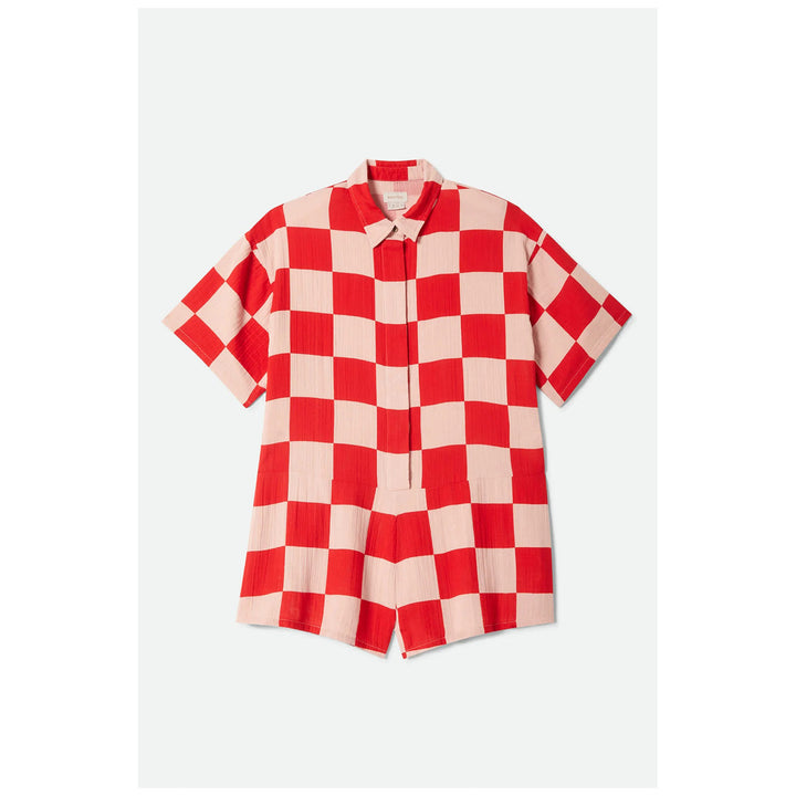 Brixton The Getaway Romper - Women's Silver Pink/Adrenaline Rush Checkerboard