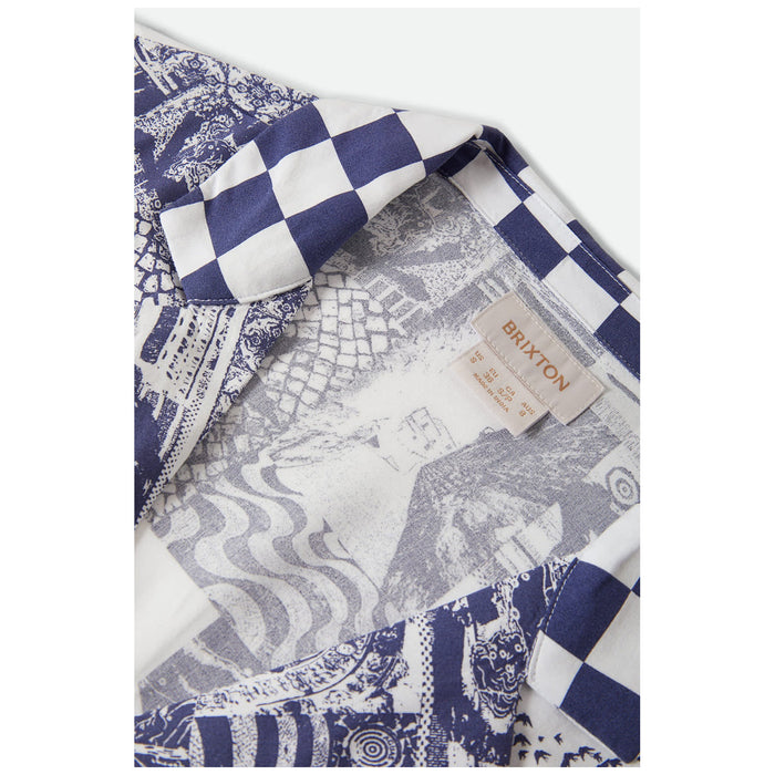 Brixton The O Mar Button Down Short-Sleeve Woven Shirt - Women's Navy/White Collage