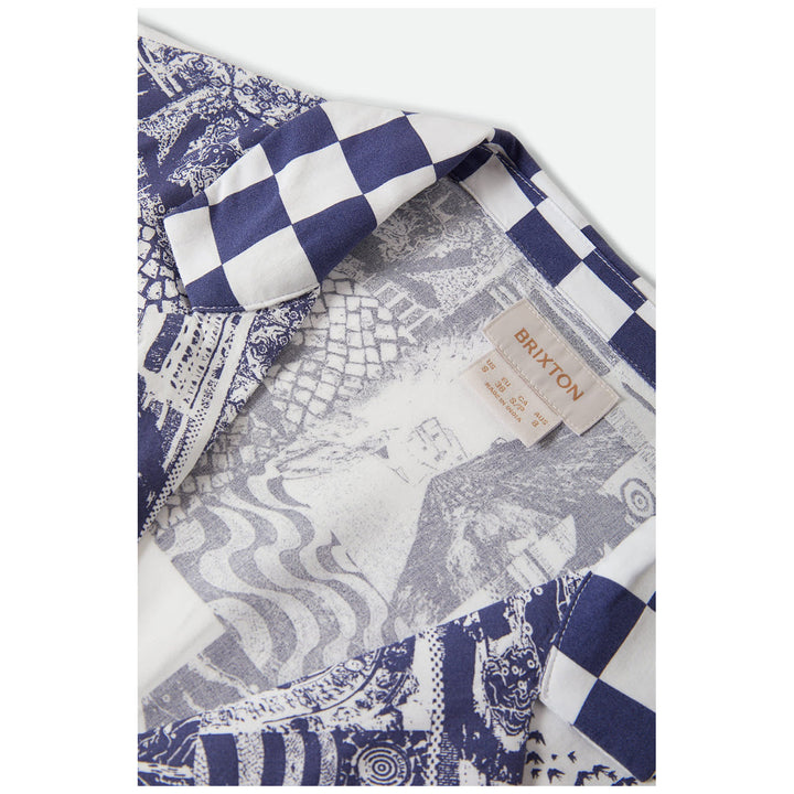 Brixton The O Mar Button Down Short-Sleeve Woven Shirt - Women's Navy/White Collage
