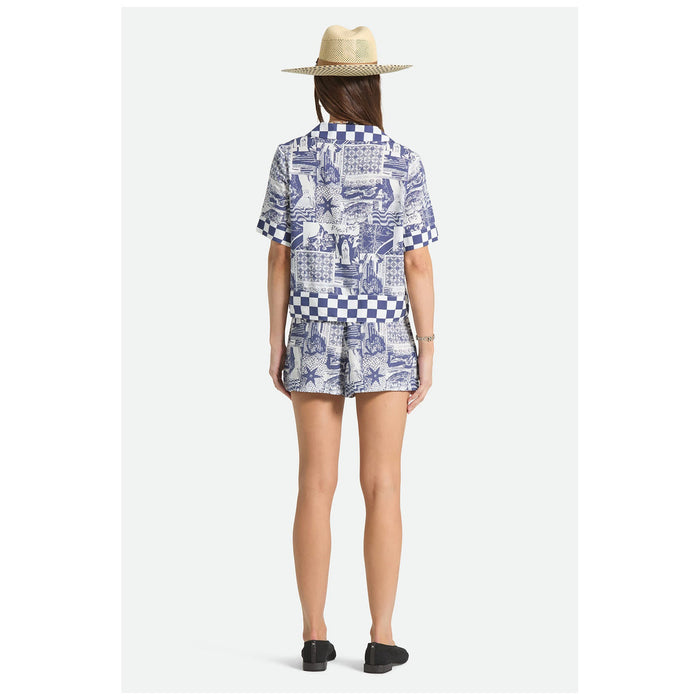Brixton The O Mar Button Down Short-Sleeve Woven Shirt - Women's Navy/White Collage