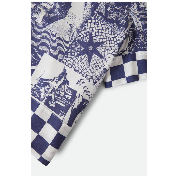 Brixton The O Mar Button Down Short-Sleeve Woven Shirt - Women's Navy/White Collage