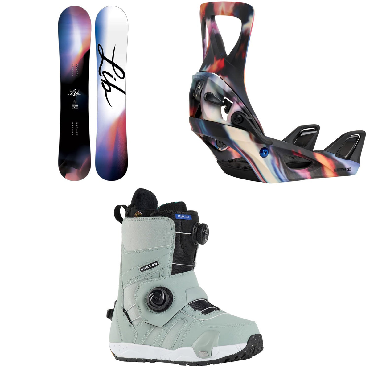 Lib Tech Cortado C2 Snowboard + Burton Step On Snowboard Bindings + Felix Step On Snowboard Boots - Women's 2026