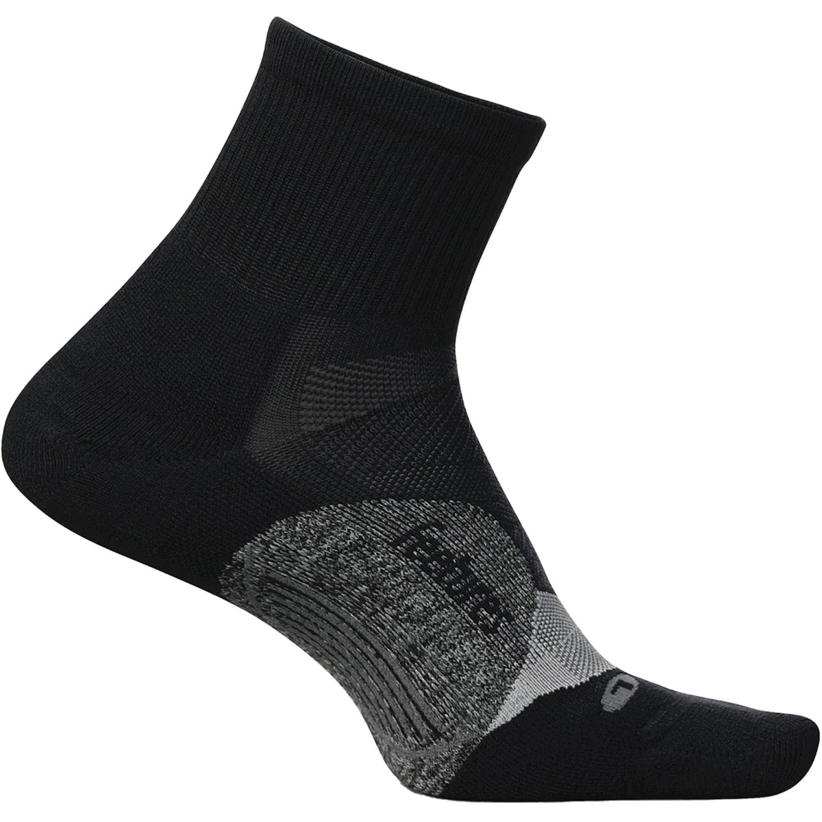 Feetures Elite Light Cushion Quarter Socks - Unisex Black