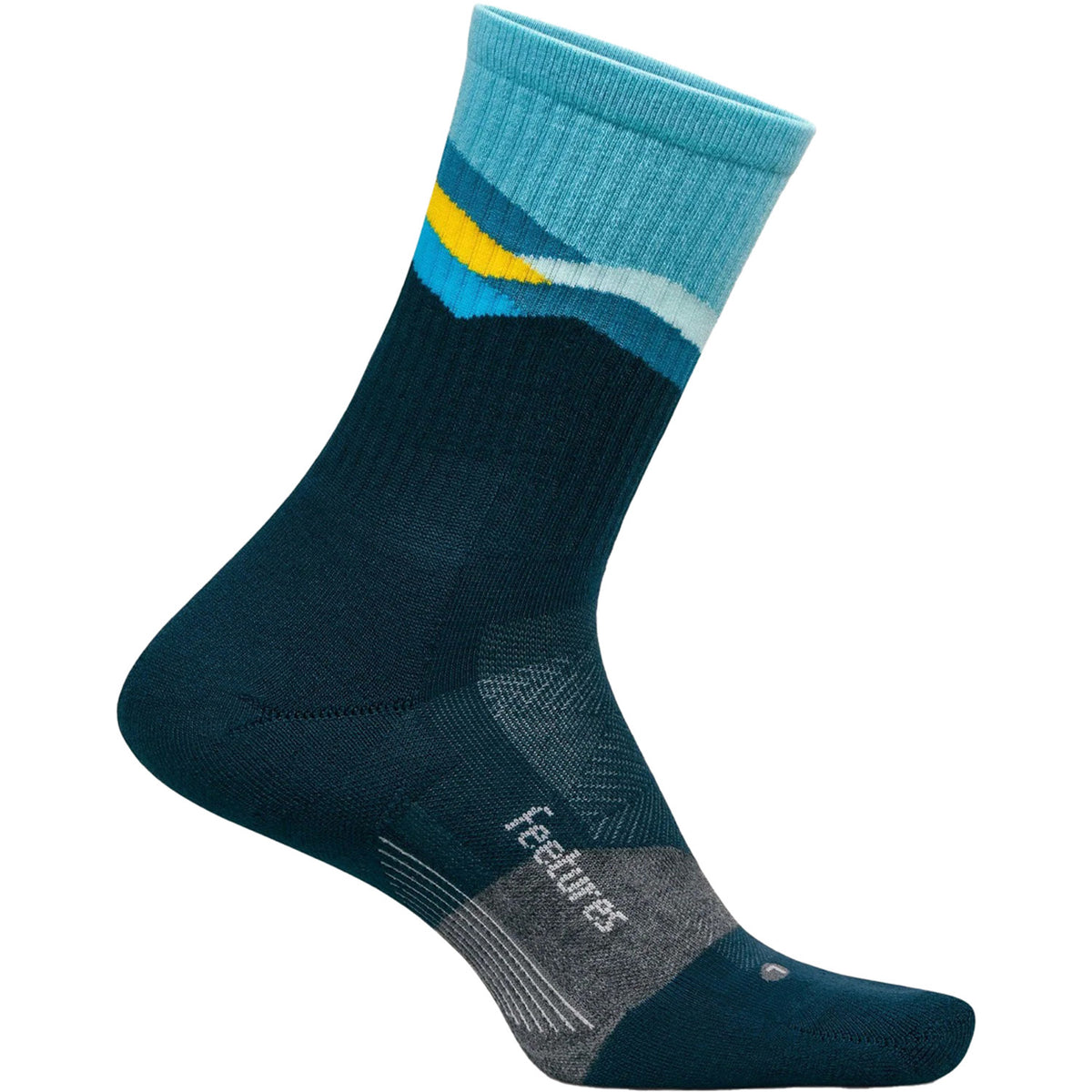 Feetures Elite Trail Mini Crew Max Cushion Socks - Unisex Mountain High Blue