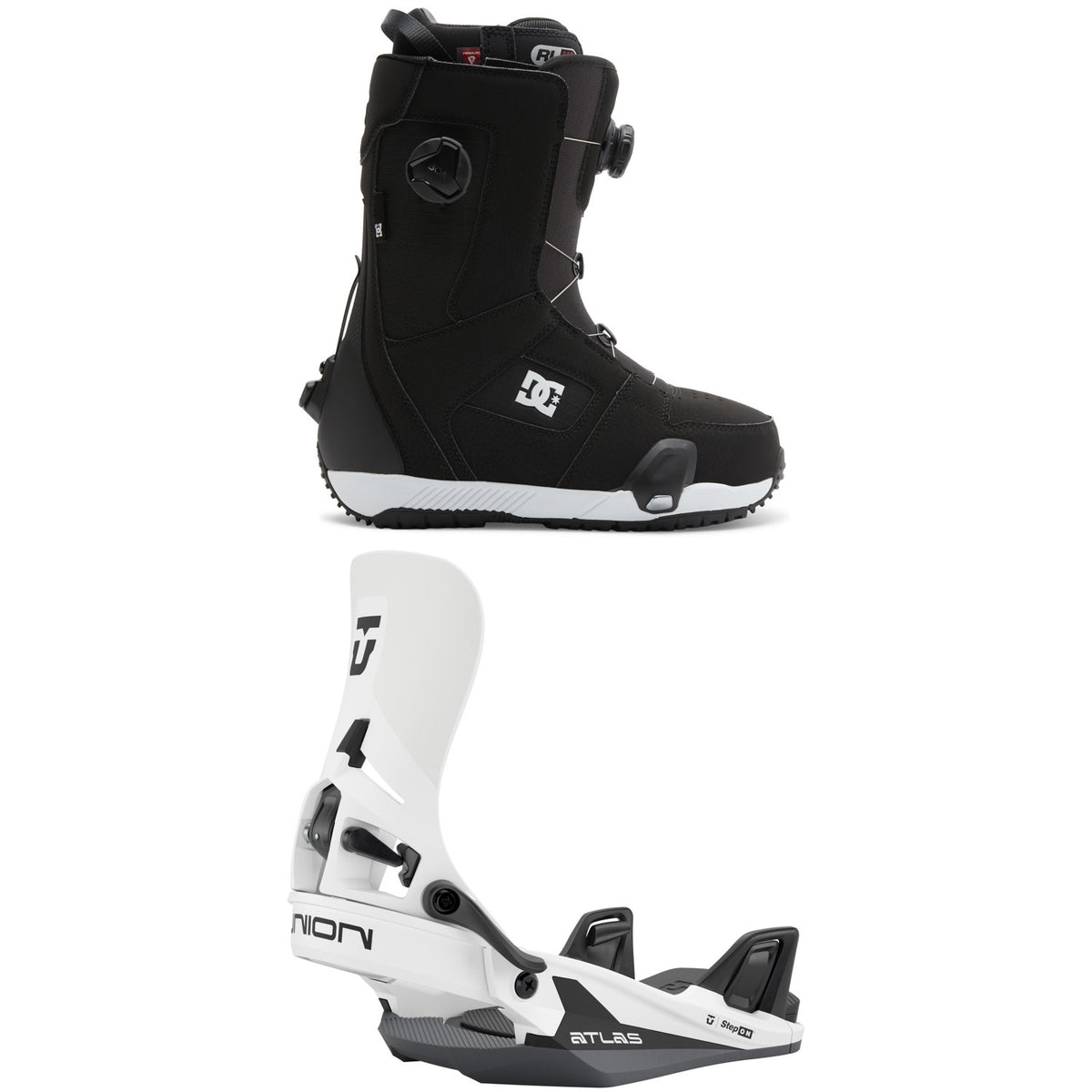 DC Phase Boa Pro Step On Snowboard Boots + Union Atlas Step On Snowboard Bindings
