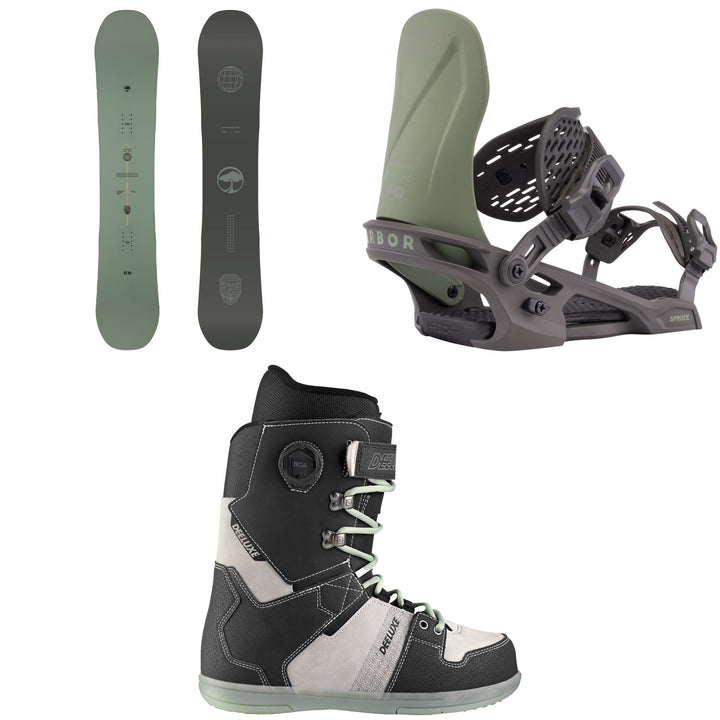 Arbor Formula Decon Snowboard + Spruce Snowboard Bindings + Deeluxe D.N.A. Snowboard Boots 2026
