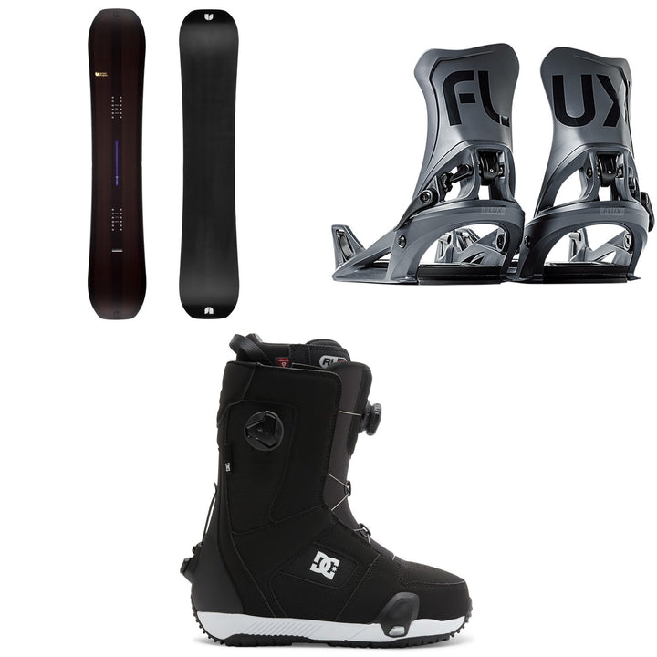 United Shapes Object Snowboard + Flux DS Step On Snowboard Bindings + DC Phase Boa Pro Step On Snowboard Boots