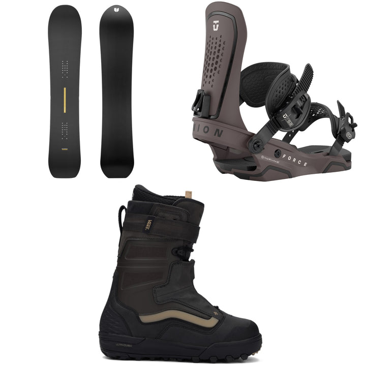 United Shapes Horizon Snowboard + Union Force Snowboard Bindings + Vans Hi-Country Snowboard Boots 2026