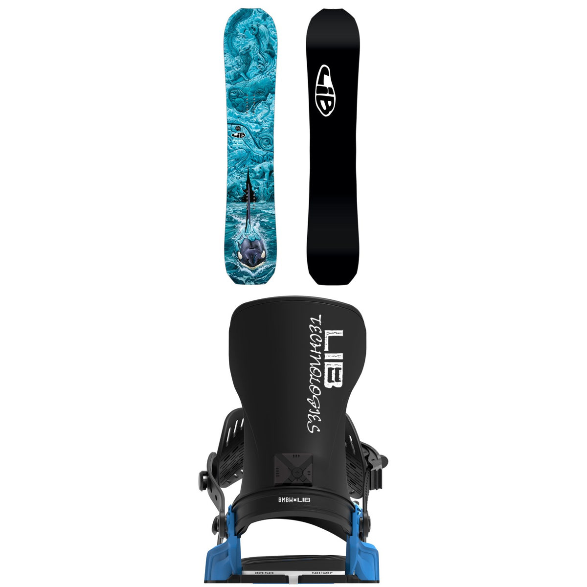 Lib Tech Golden Orca Snowboard + Bent Metal Transfer Snowboard Bindings 2027