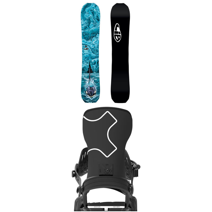 Lib Tech Golden Orca Snowboard + Bent Metal Axtion Snowboard Bindings 2027