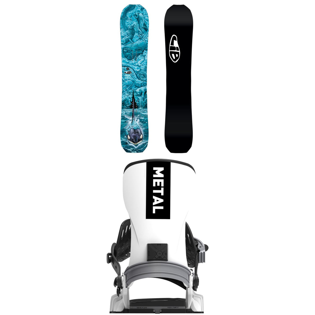Lib Tech Golden Orca Snowboard + Bent Metal T-Zero Snowboard Bindings 2027