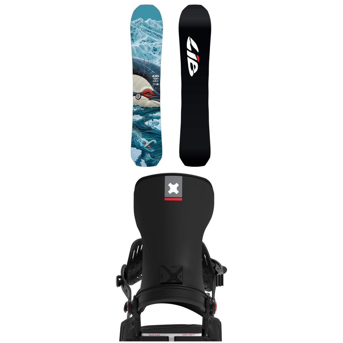 Lib Tech T. Rice Orca II Snowboard + Bent Metal Transfer Snowboard Bindings 2027