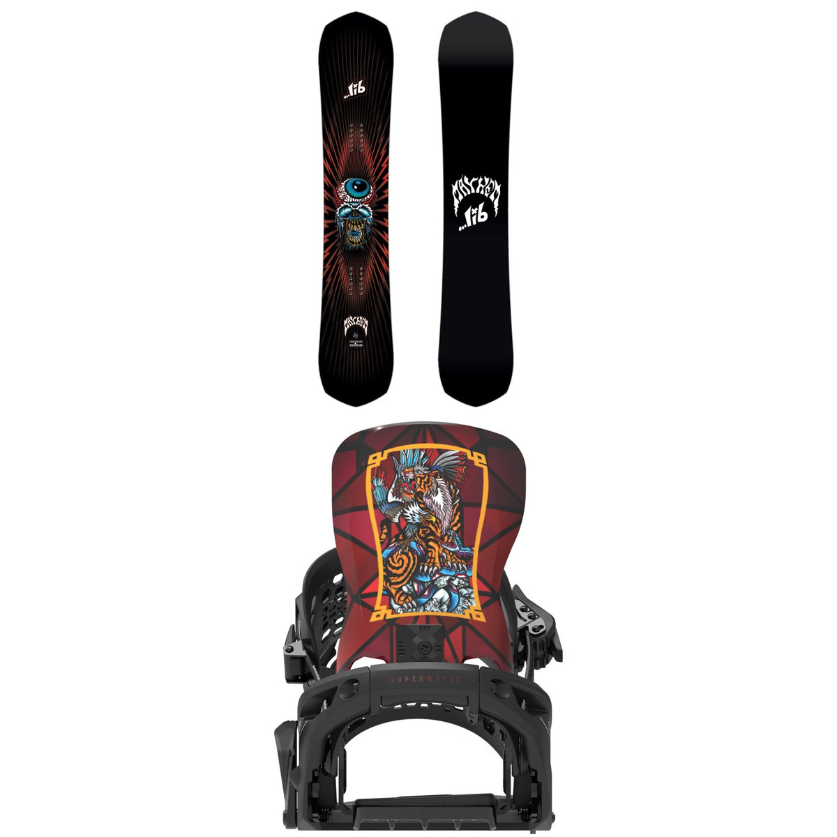 Lib Tech Mayhem Ripper Snowboard + Bent Metal Lightning Supermatic Snowboard Bindings 2027