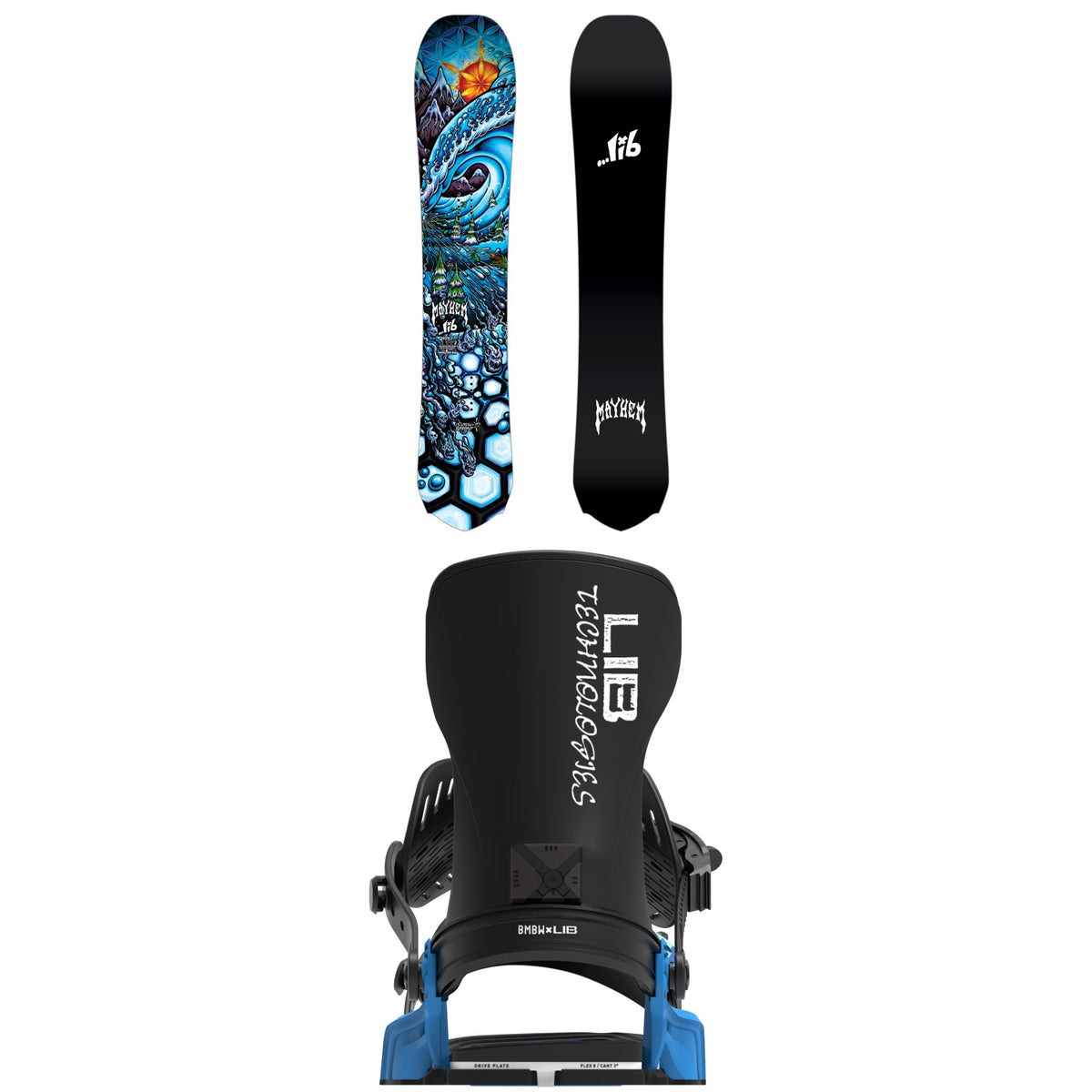 Lib Tech Mayhem Rocket Snowboard + Bent Metal Transfer Snowboard Bindings 2027