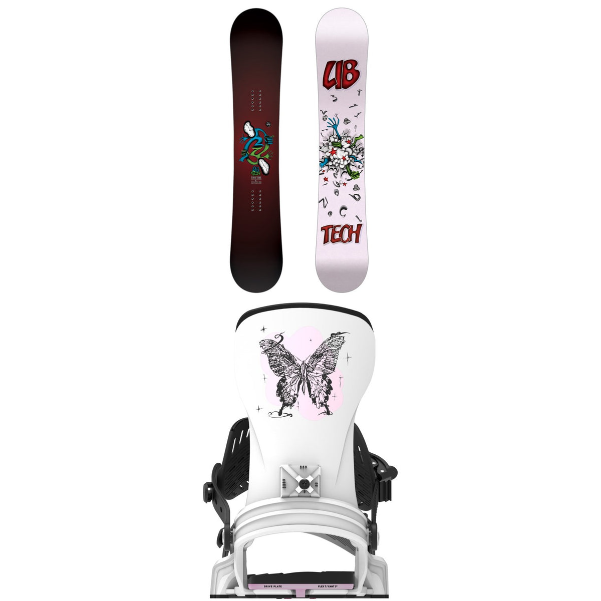Lib Tech Two Time Snowboard + Bent Metal Stylist Snowboard Bindings - Women's 2027