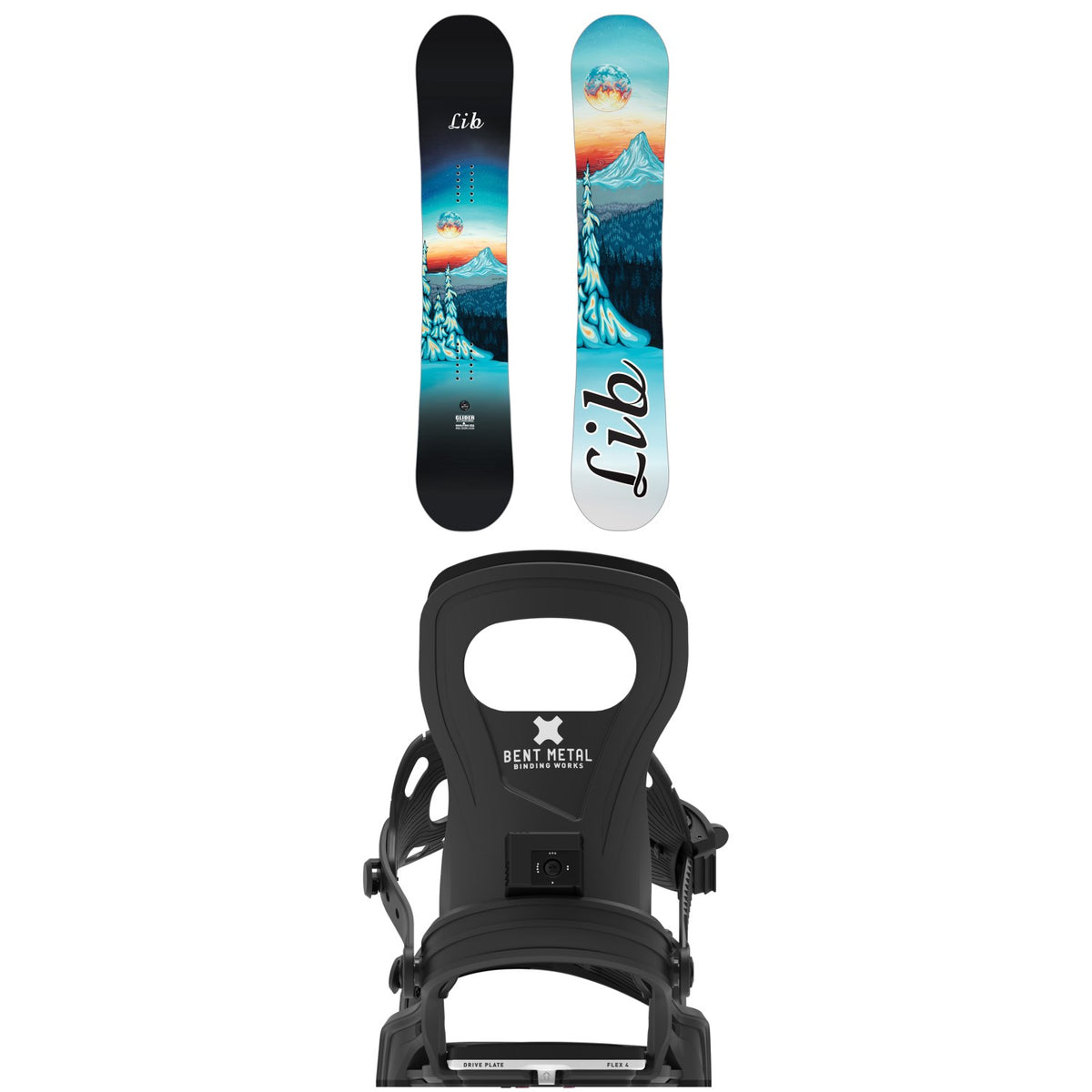 Lib Tech Glider Snowboard + Bent Metal Clip Snowboard Bindings - Women's 2027
