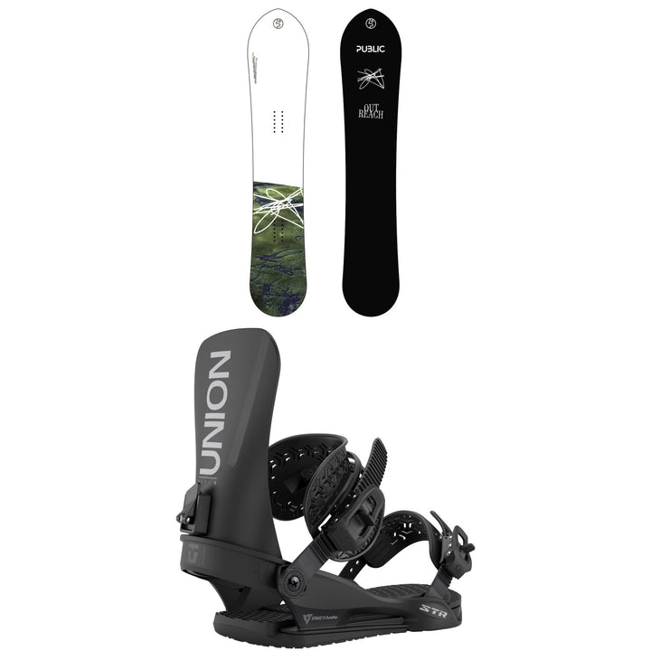 Public Snowboards Outreach Snowboard + Union STR Snowboard Bindings