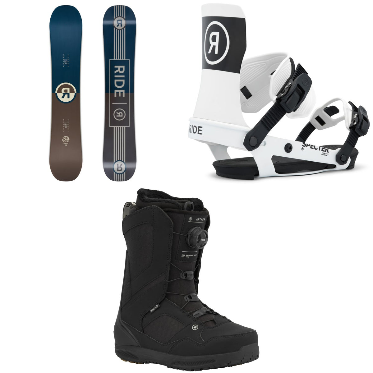 Ride Agenda Snowboard + Specter Snowboard Bindings + Anthem Snowboard Boots 2026