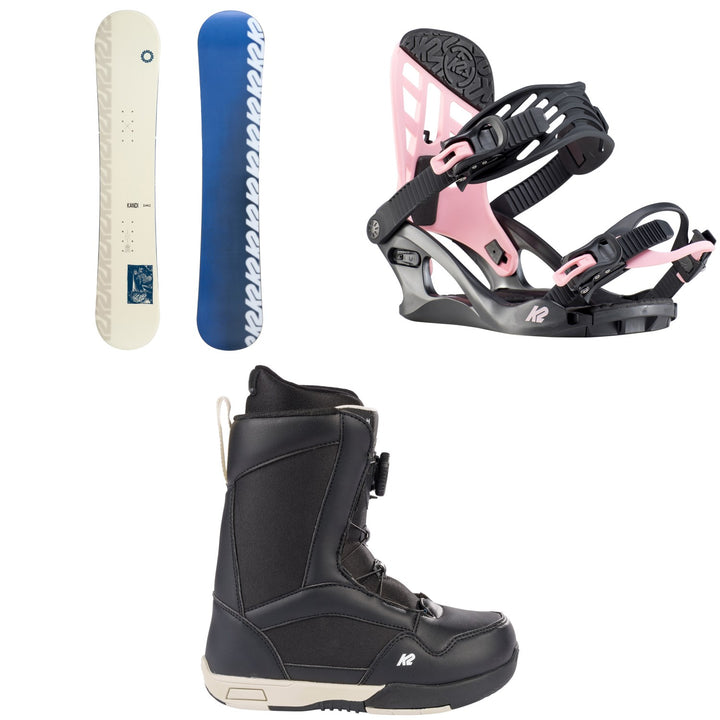 K2 Kandi Snowboard + Kat Snowboard Bindings + You+H Snowboard Boots - Kids'