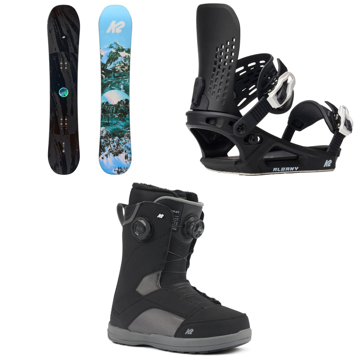 K2 Extravision Snowboard + Albany Snowboard Bindings + Kinsley Snowboard Boots - Women's 2026