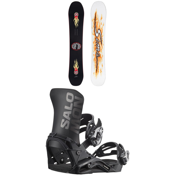 Sims Fakie Snowboard + Salomon District Snowboard Bindings