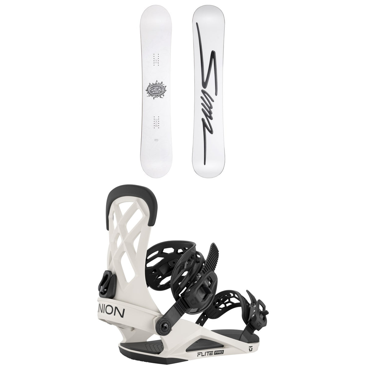 Sims Bowl Squad Snowboard + Union Flite Pro Snowboard Bindings 2026