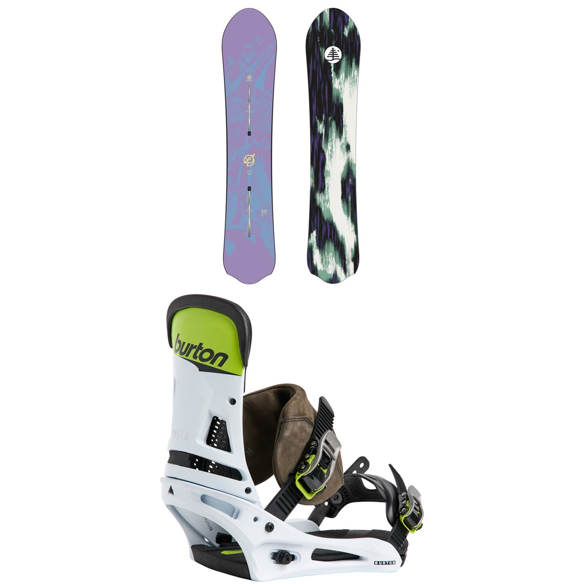 Burton Family Tree Alekesam Snowboard + Malavita Snowboard Bindings 2026