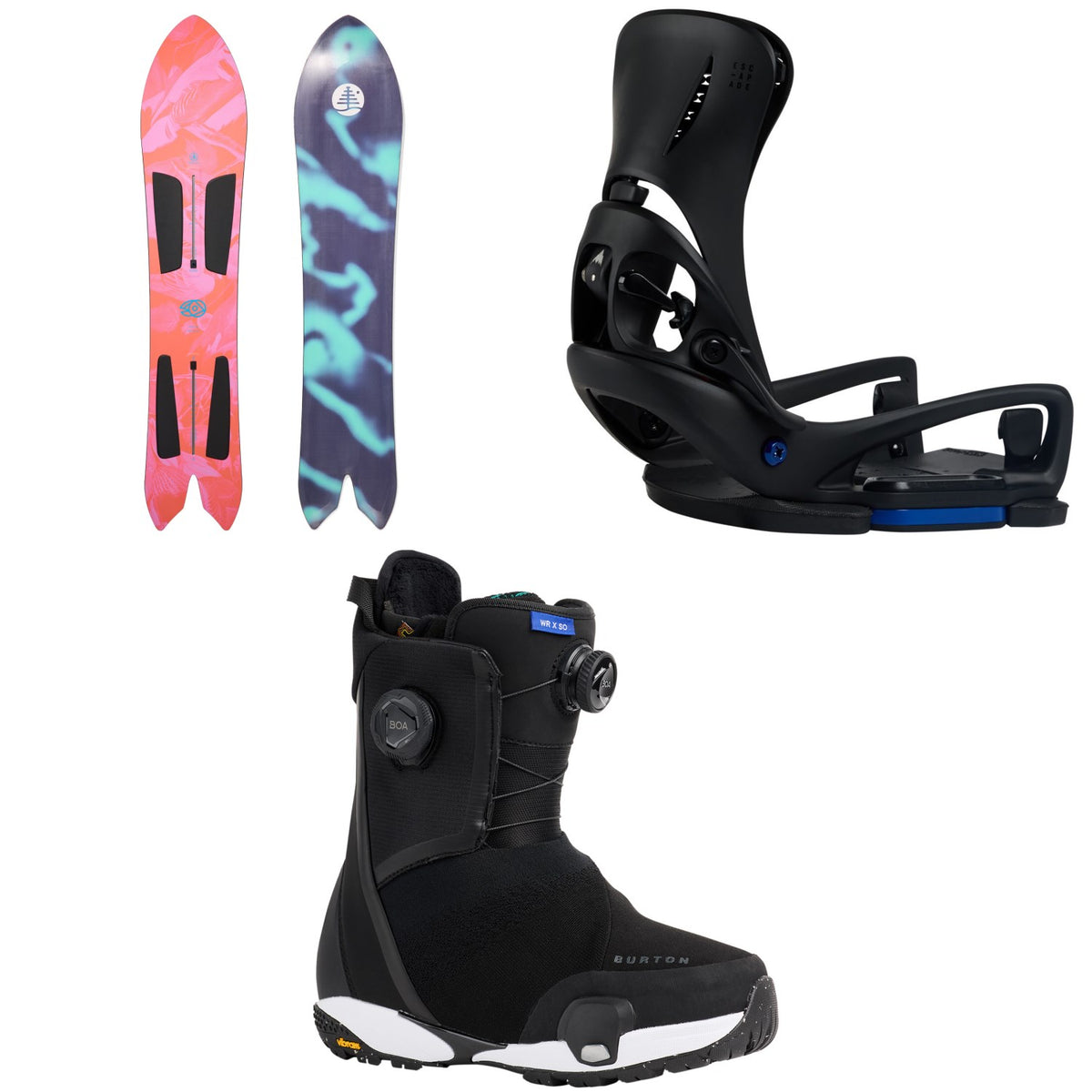 Burton Family Tree 3D Channel Surfer Snowboard + Step On Escapade EST Snowboard Bindings + Waverange X Step On Snowboard Boots - Women's 2026