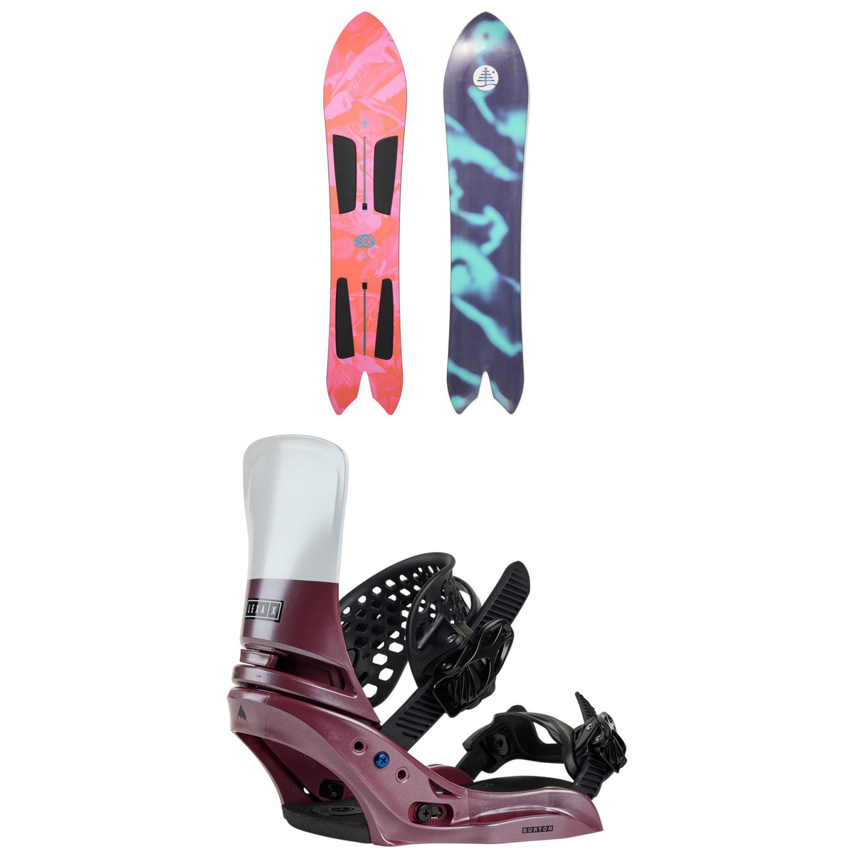 Burton Family Tree 3D Channel Surfer Snowboard + Lexa X EST Snowboard Bindings - Women's 2026