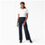Dickies Twill Wide Leg High Rise Pants - Women's Rinsed Dark Navy