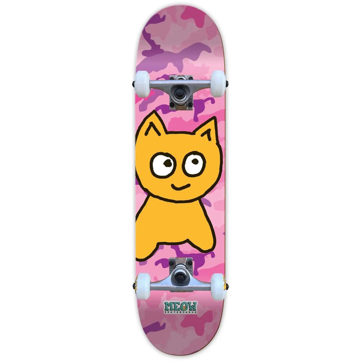 Meow Big Cat Camo Pink 7.5 Skateboard Complete