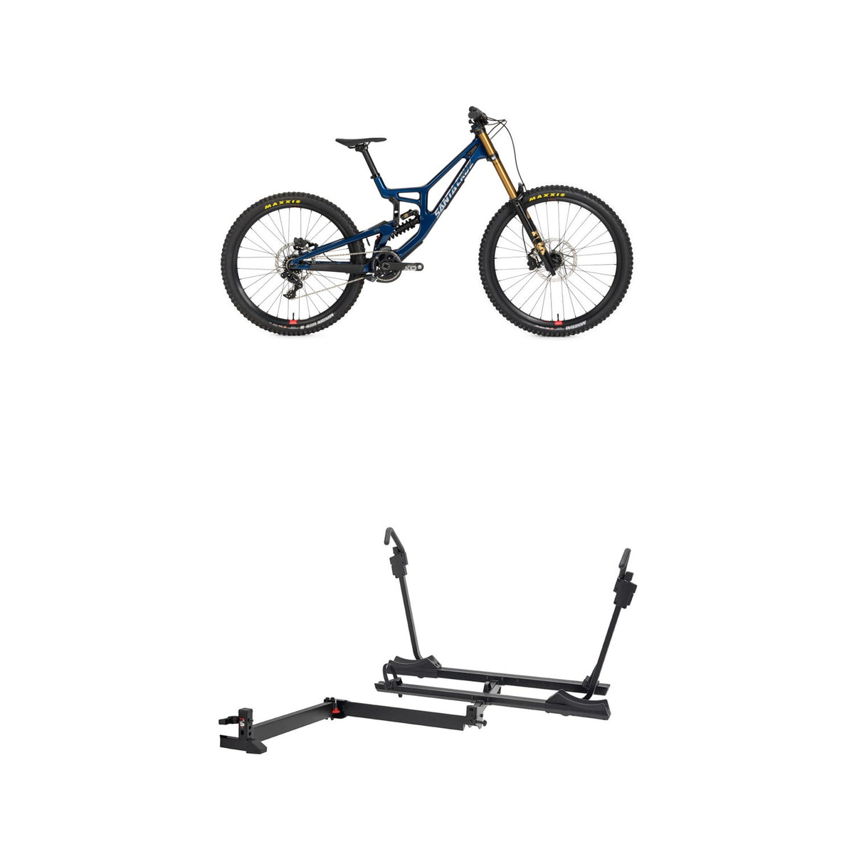 Santa Cruz V10 8 CC DH X01 Complete Mountain Bike + Yakima StepUp Swing 2-Bike Rack 2027