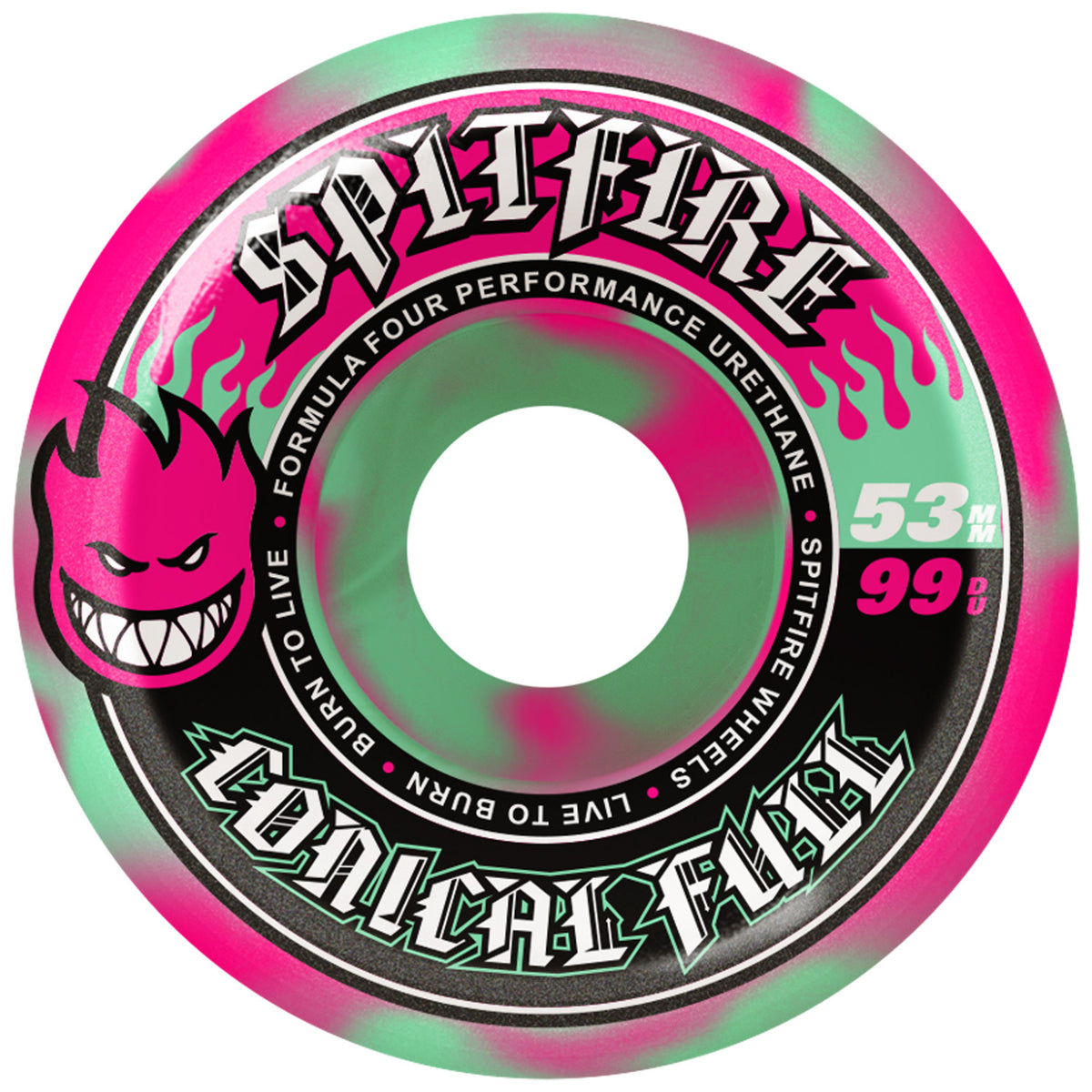 Spitfire Formula Four 99d Team Conical Full Pink/Teal Swirl Skateboard Wheels