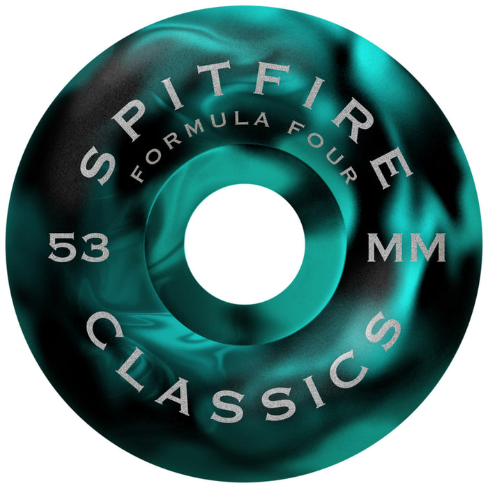 Spitfire Formula Four 99d Classic Floral Teal/Black Swirl Skateboard Wheels