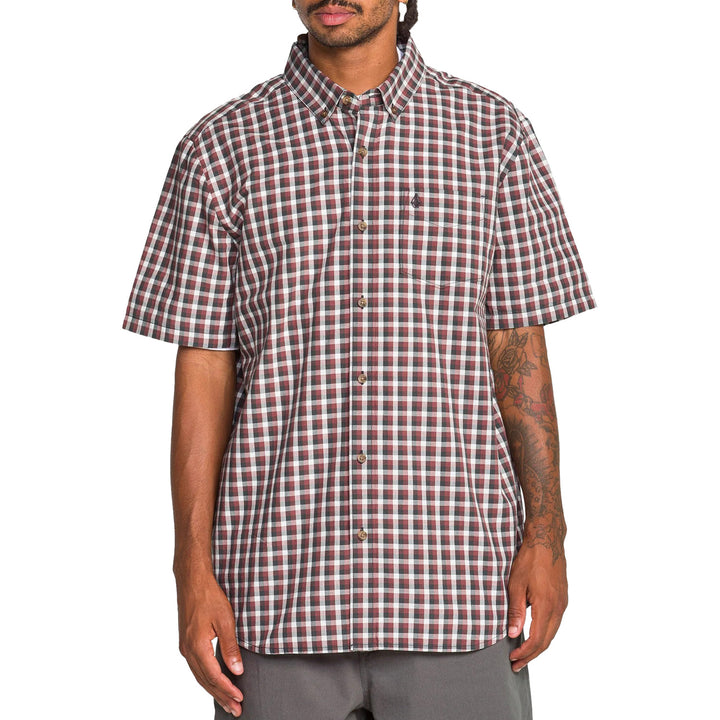 Volcom Louie Check Short-Sleeve Shirt - Men's Light Blue Acid