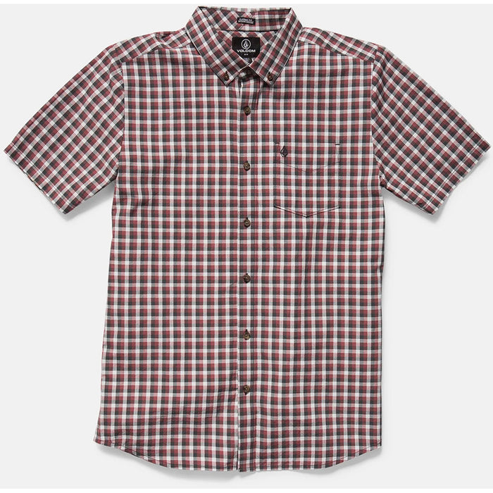 Volcom Louie Check Short-Sleeve Shirt - Men's Light Blue Acid