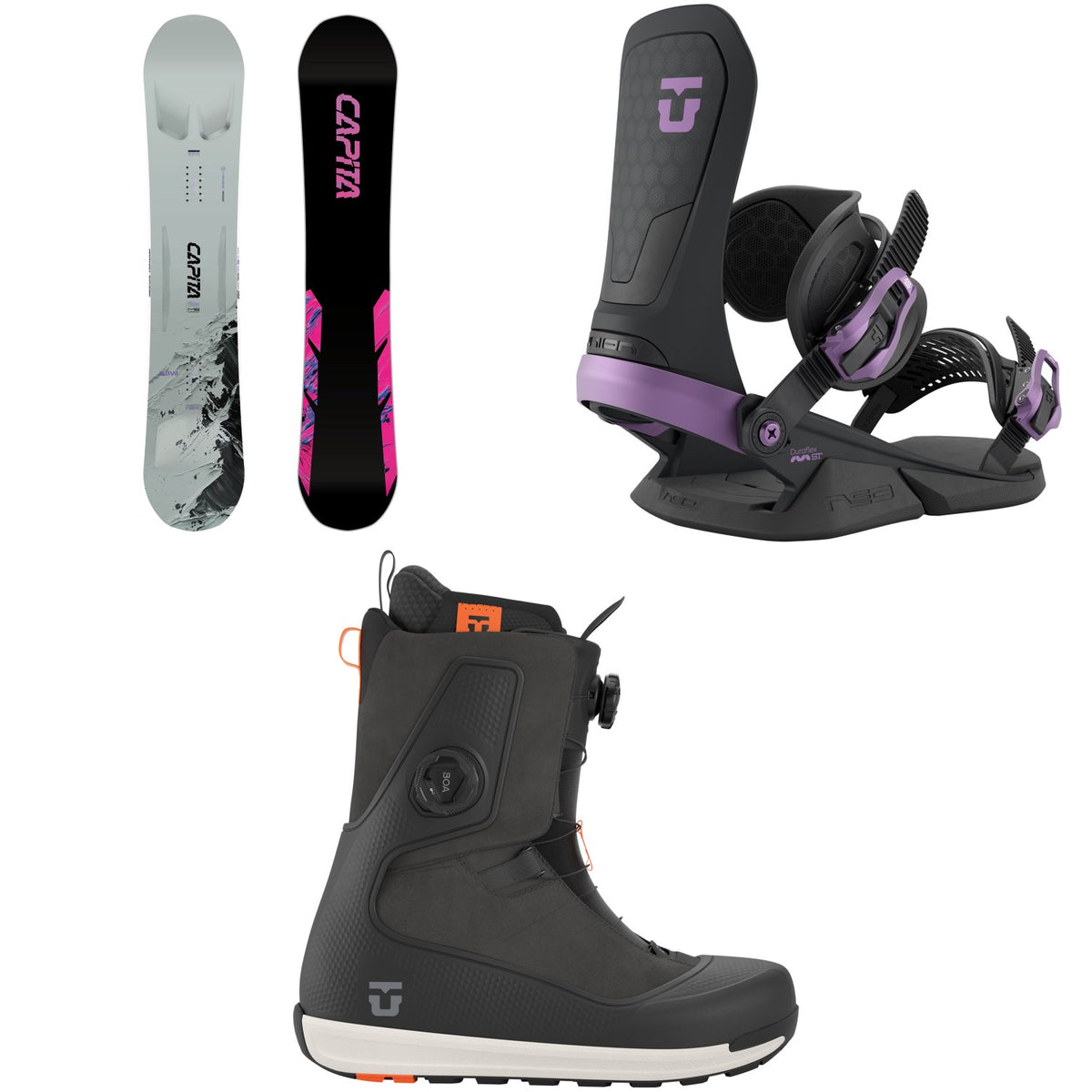 CAPiTA Mega Mercury Snowboard + Union Neo Snowboard Bindings +  Reset Snowboard Boots 2027