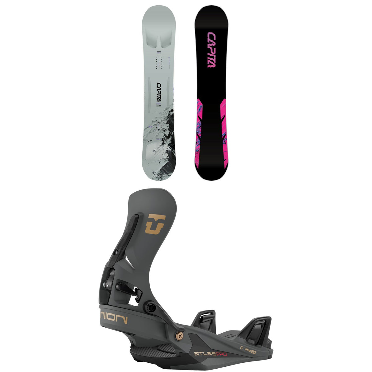 CAPiTA Mega Mercury Snowboard + Union Atlas Pro Step On Snowboard Bindings 2027