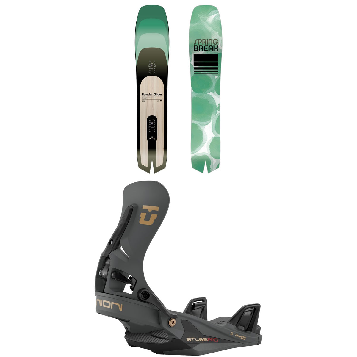 CAPiTA Spring Break Powder Glider Snowboard + Union Atlas Pro Step On Snowboard Bindings 2027