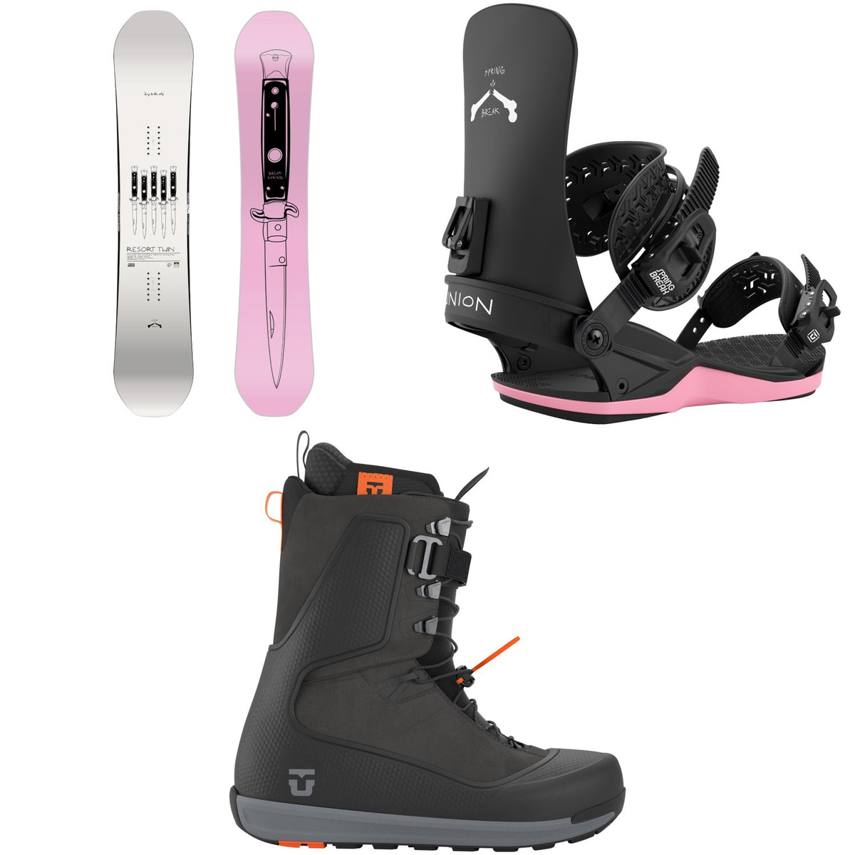 CAPiTA Spring Break Resort Twin Snowboard + Union Contact Snowboard Bindings + Factory Snowboard Boots 2027