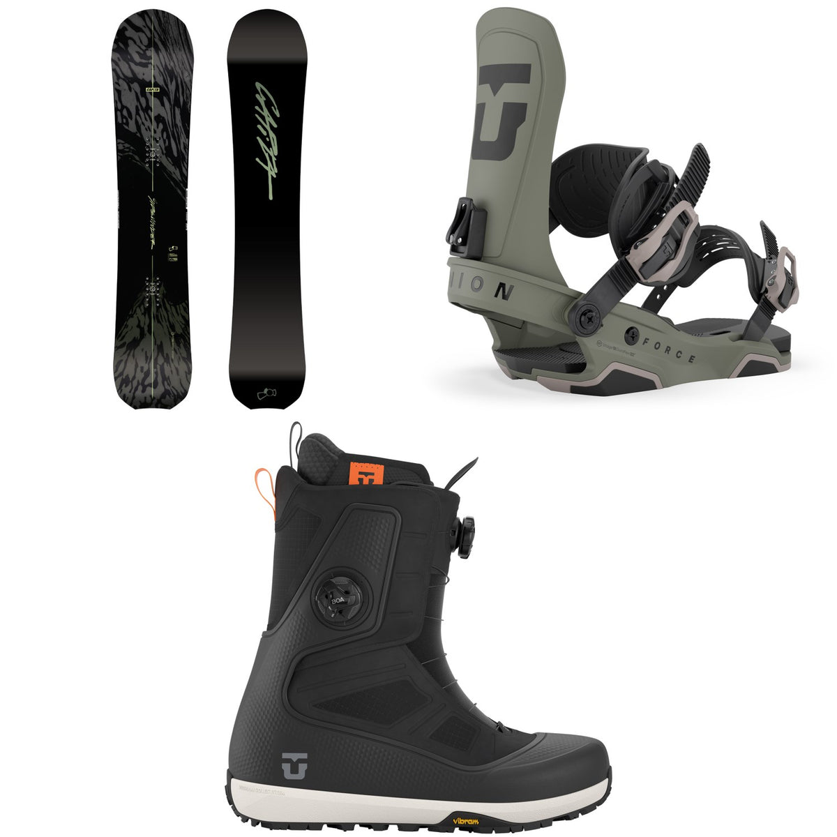 CAPiTA Sidewinder Snowboard + Union Force Team Snowboard Bindings + Reset Pro Snowboard Boots 2027