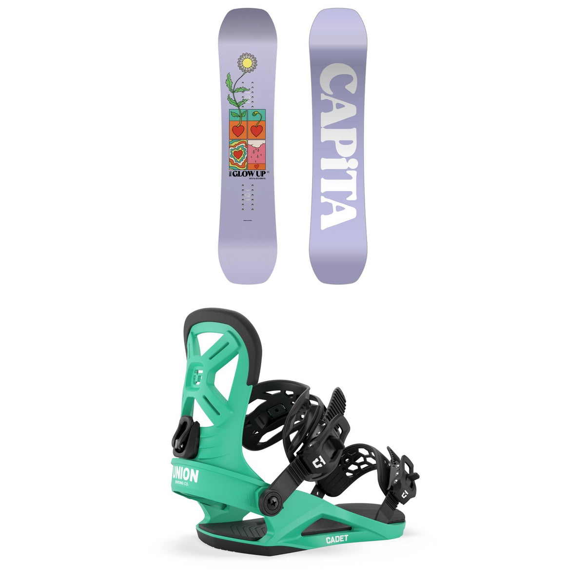 CAPiTA Glow Up Mini by Jess Kimura Snowboard + Union Cadet Snowboard Bindings - Kids' 2027