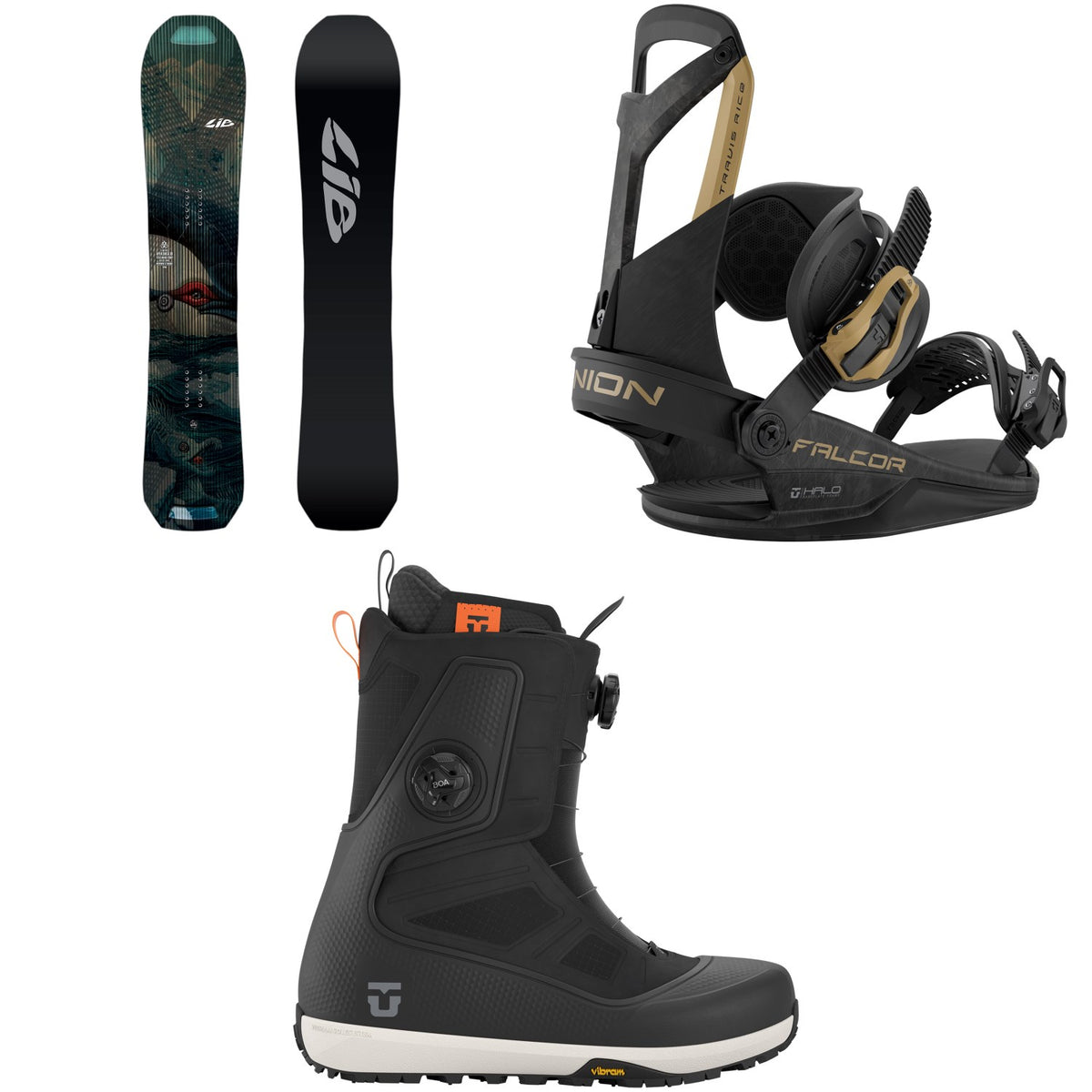 Lib Tech Apex Orca II Snowboard + Union Falcor Snowboard Bindings + Reset Pro Snowboard Boots 2027