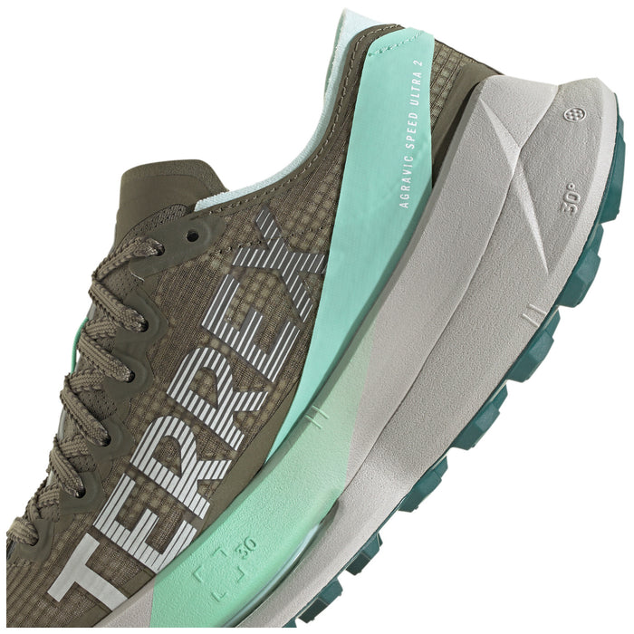 Adidas Terrex Agravic Speed Ultra 2 Shoes - Women's Olive Strata/Grey One/Pulse Mint
