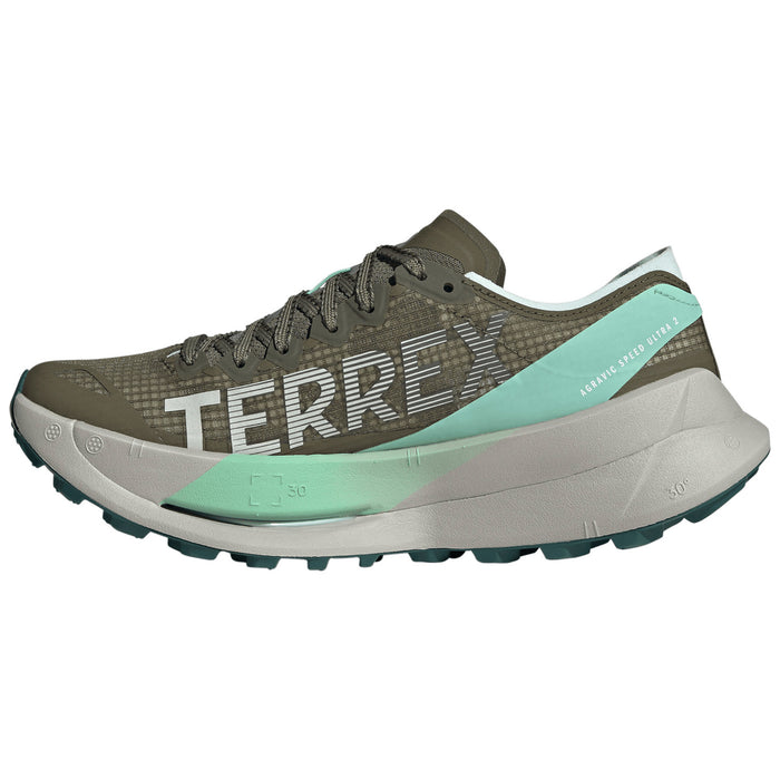 Adidas Terrex Agravic Speed Ultra 2 Shoes - Women's Olive Strata/Grey One/Pulse Mint