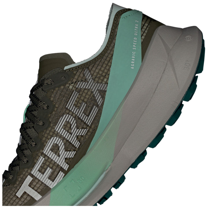 Adidas Terrex Agravic Speed Ultra 2 Shoes - Women's Olive Strata/Grey One/Pulse Mint