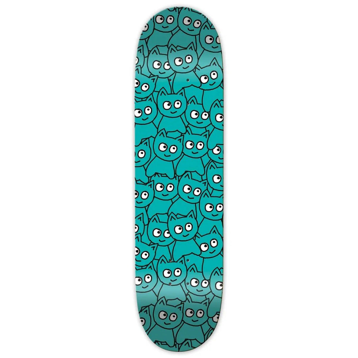 Meow Sticker Pile Teal 8.0 Skateboard Deck