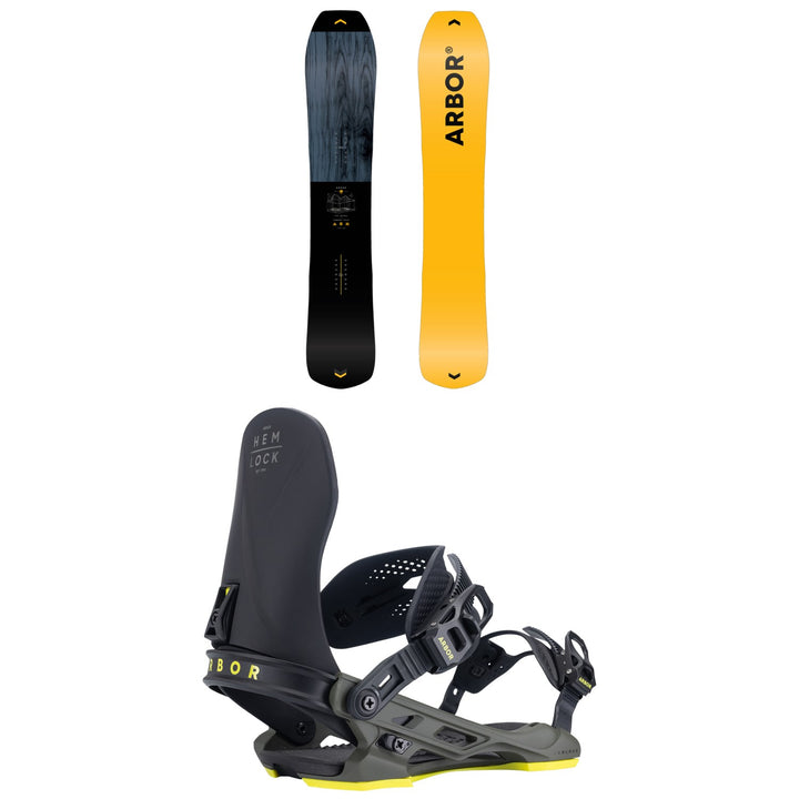 Arbor Carbon Coda Snowboard + Hemlock Snowboard Bindings 2027